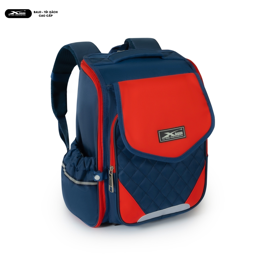 Balo Chống Gù Lưng Cho Bé Trai Cao Cấp Xbags Xb3106 Màu Đỏ Nổi Bật, Nhẹ Êm, Ngăn Chính Mở 180°!