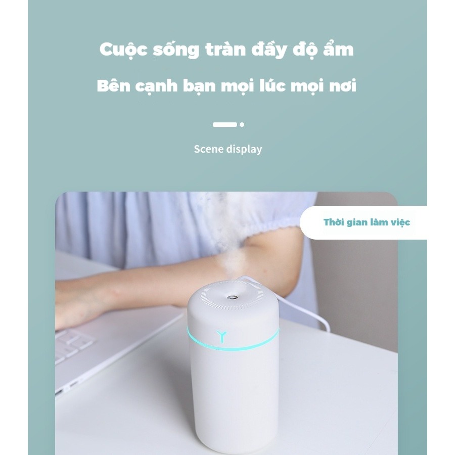 Máy Xông Tinh Dầu Máy Tạo Độ Ẩm Máy Khuếch Tán Tinh Dầu Phun Sương Mini Xe Hơi Gia Dụng Đèn LED Yên Tĩnh