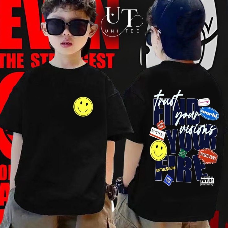 (9kg-110kg) Áo thun Unisex năng động, họa tiết đường phố, cho BÉ TRAI, BÉ GÁI, NAM NỮ - Uni Tee I U108