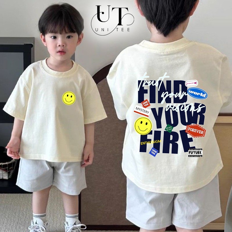 (9kg-110kg) Áo thun Unisex năng động, họa tiết đường phố, cho BÉ TRAI, BÉ GÁI, NAM NỮ - Uni Tee I U108