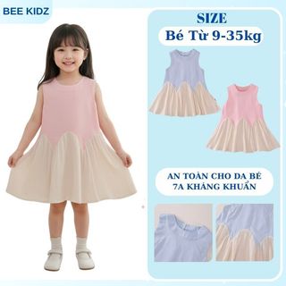 Váy Cho Bé Gái, Váy Sát Nách Cho Bé Gái Thiết Kế Tiểu Thư Chất Liệu Cotton Thoáng Mát
