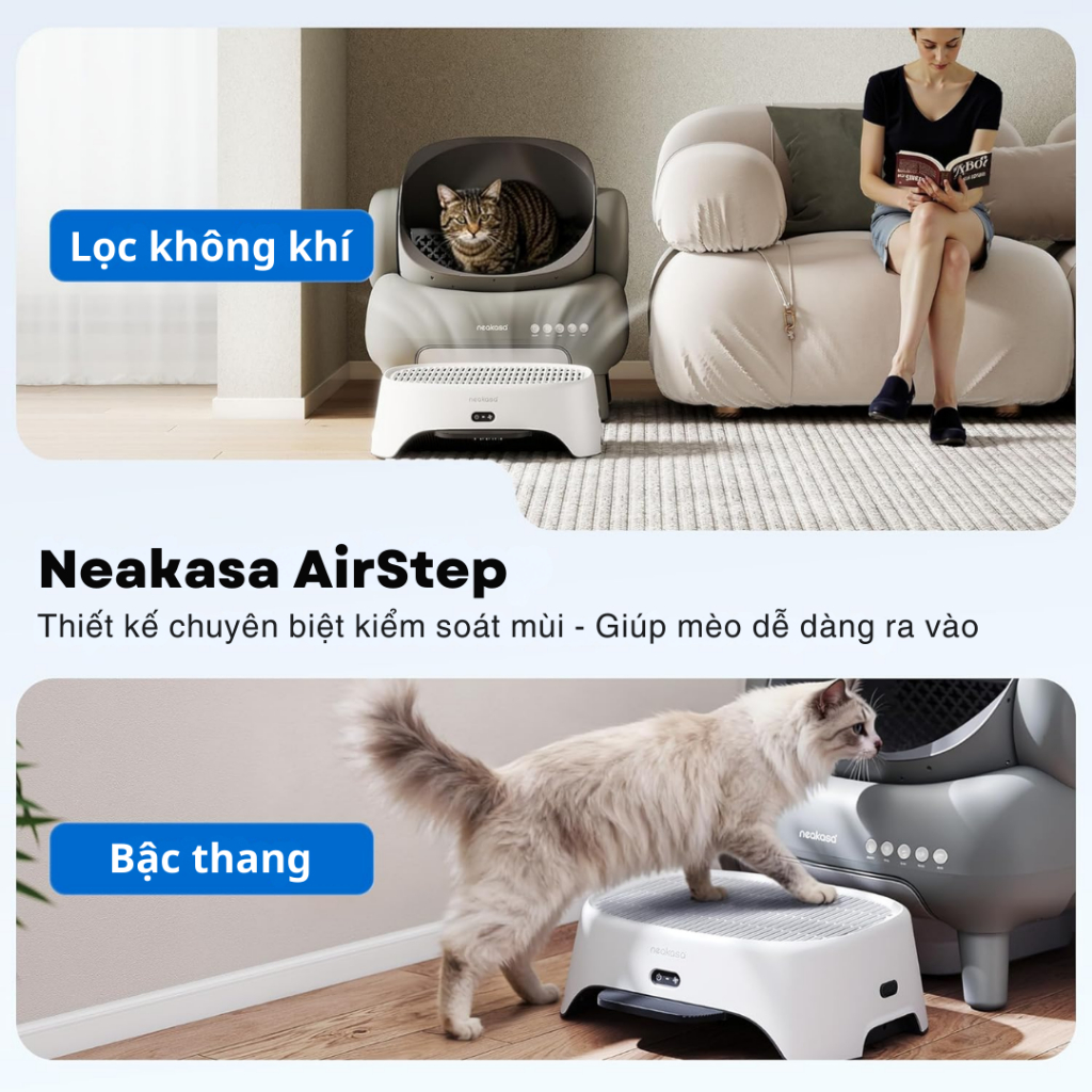 [BH 12 Tháng] Máy Lọc Không Khí Kết Hợp Bậc Thang Chống Văng Cát Neakasa AirStep Tiện Lợi, Dễ Dùng