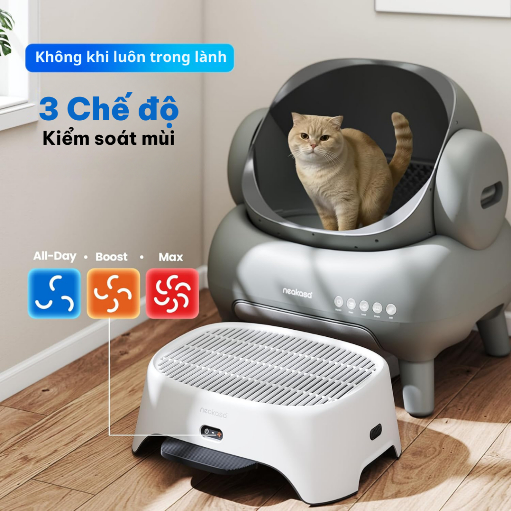 [BH 12 Tháng] Máy Lọc Không Khí Kết Hợp Bậc Thang Chống Văng Cát Neakasa AirStep Tiện Lợi, Dễ Dùng