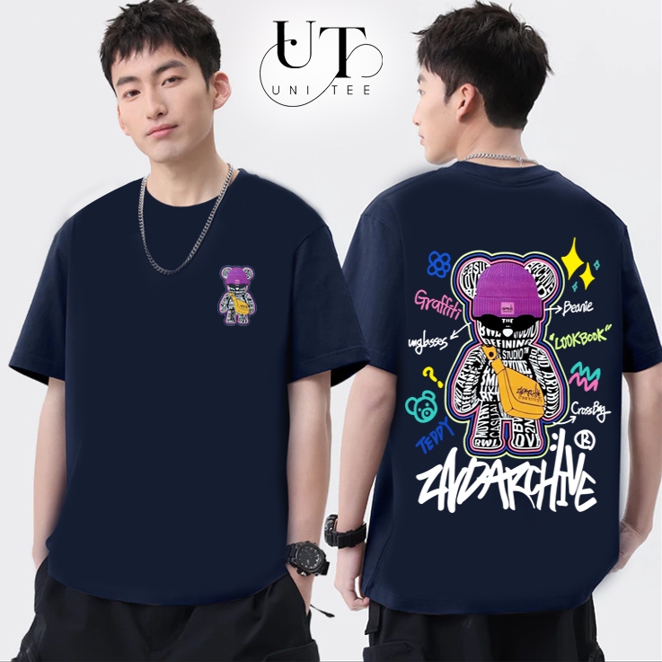 (9kg-110kg) Áo thun Unisex họa tiết gấu Bear Brick, co giãn 4 chiều, dễ vận động cho trẻ em, nam nữ - Uni Tee I U109