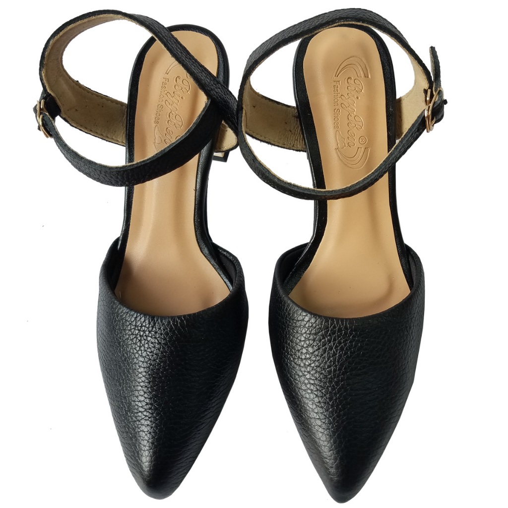 Giày Sandal Cao Gót Nữ Da Bò Thật BIGGBEN Cao 5 cm HKD1027