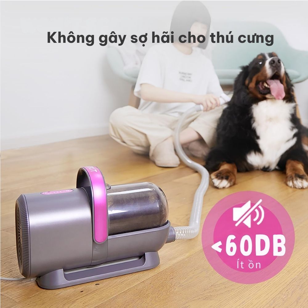 Máy Cắt, Tỉa, Cạo, Chải, Hút Lông Chó Mèo Petkit AirClipper 5 in 1 Pet Grooming Kit - HeLiCorp