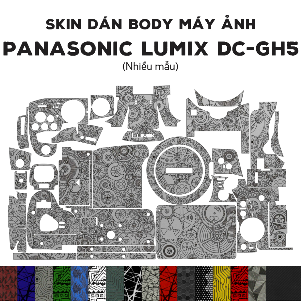 Skin 3M dán Panasonic Lumix DC-GH5 (Nhiều mẫu) | Miếng film dán chống bám bẩn cho body máy ảnh