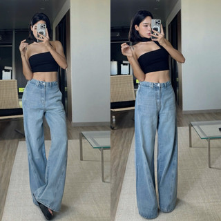 [MIDDUA] JN221 - Jeans suông phối sườn túi chéo