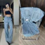 JN221 - Jeans suông phối sườn túi chéo