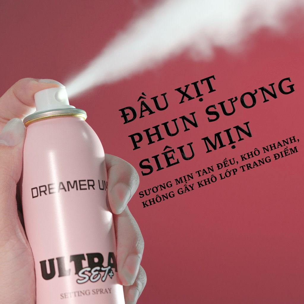 Xịt khoá nền DREAMER UMI ULTRA SET+ Setting Spray 120ml, Xịt Cố Định Makeup Dreamer Umi Giữ Lớp Trang Điểm