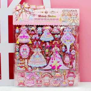 1 Tấm 2 Lớp Sticker Thời Trang Công Chúa & Nhân Vật Hoạt Hình Hottrend - Sticker Đầm Công Chúa Dễ Thương Dành Cho Bé Gái