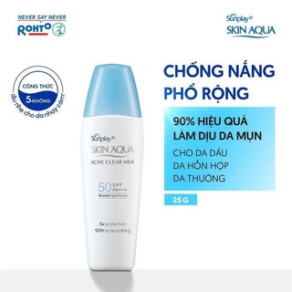Sữa Chống Nắng Sunplay Skin Aqua Acne Clear Milk (25g)