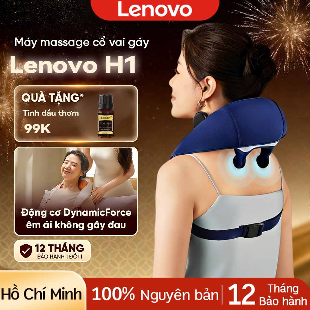 Máy Massage Cổ Vai Gáy Lenovo 6D Giảm Đau Mỏi Vai Gáy, Mô Phỏng Bàn Tay Massage Giãn Cơ Sâu Chườm Ấm 45°C-Chính Hãng