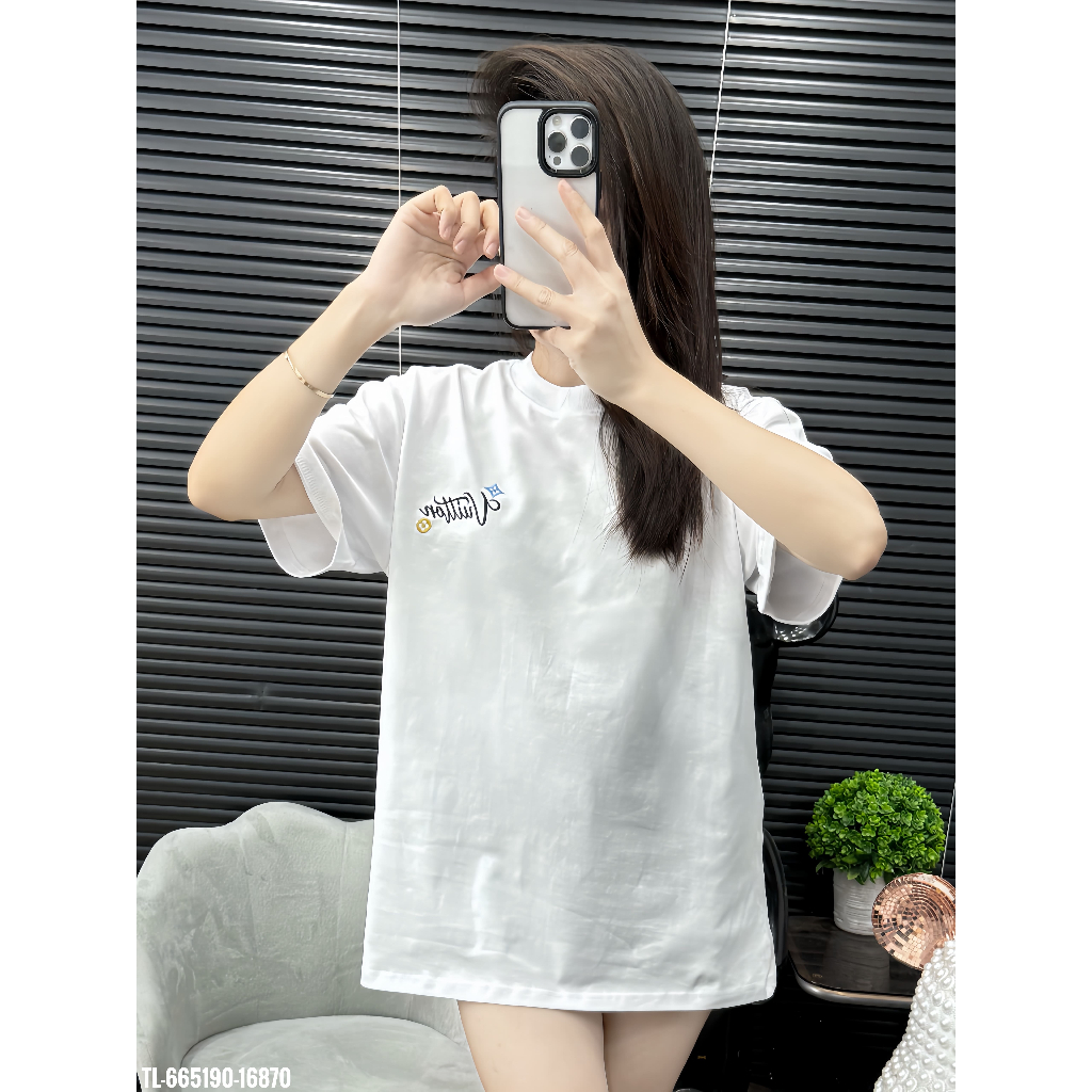 ÁO thun nam QC cổ tròn họa tiết thêu tay ngắn phong cách trẻ trung chuẩn from