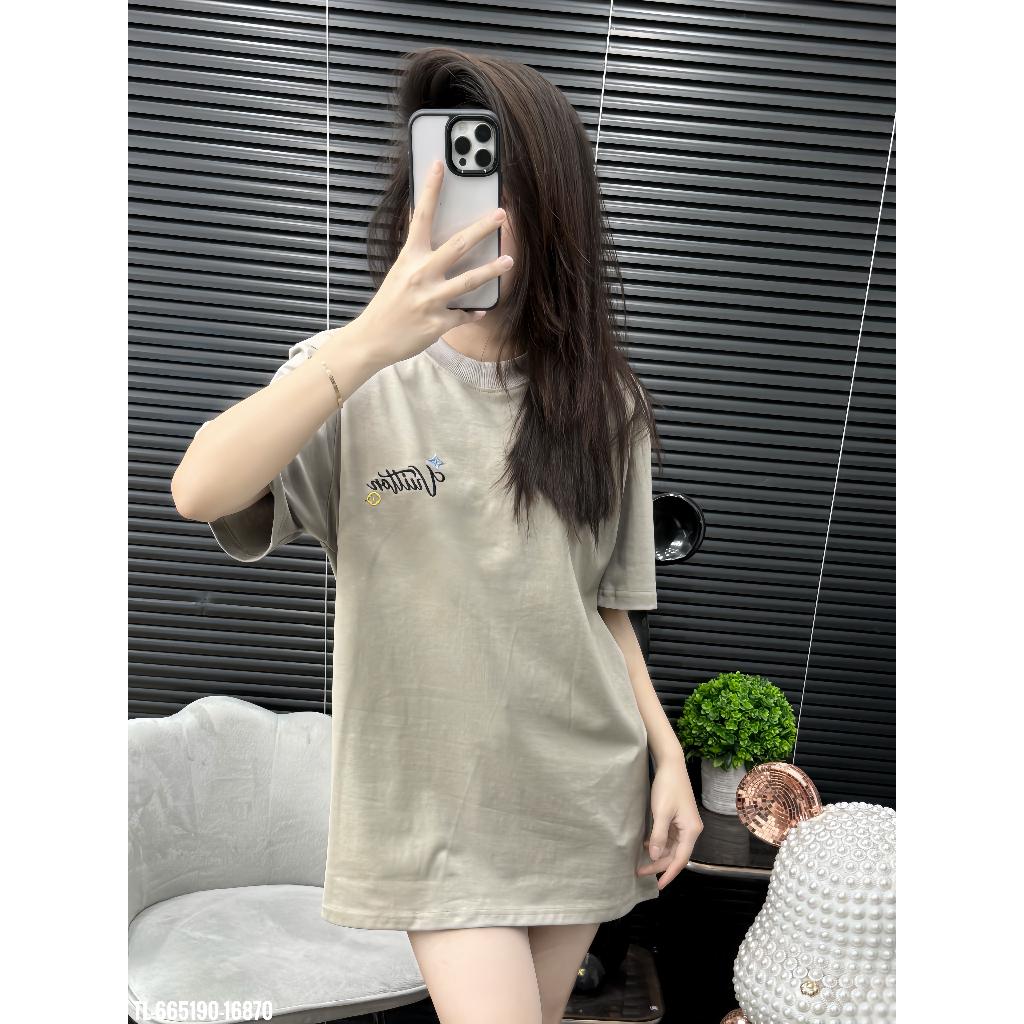 ÁO thun nam QC cổ tròn họa tiết thêu tay ngắn phong cách trẻ trung chuẩn from
