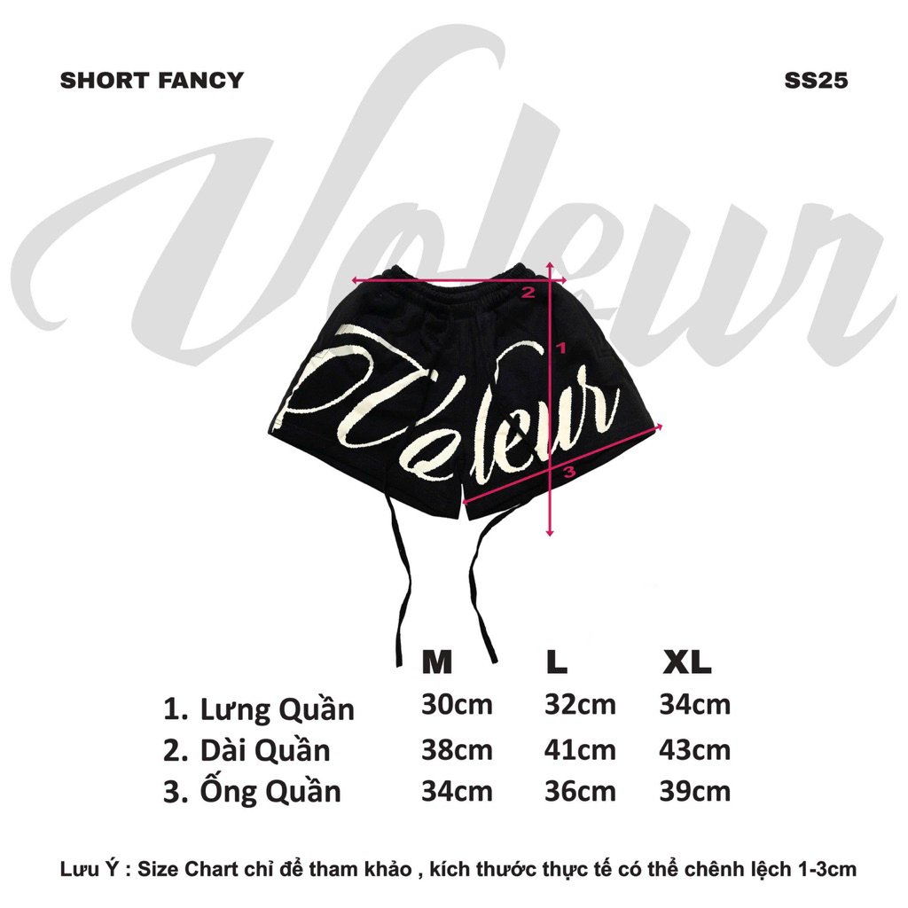 QUẦN ĐÙI SHORT UNISEX VOLEUR - FANCY SHORT, BLACK/SAND, NỈ CHÂN CUA 100% COTTON