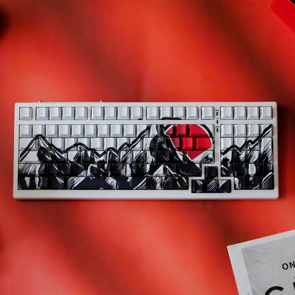 Keycap ST Red Sun Rising | Chất liệu PBT double-shot - Side Print | Profile Cherry | Keyboard Studio