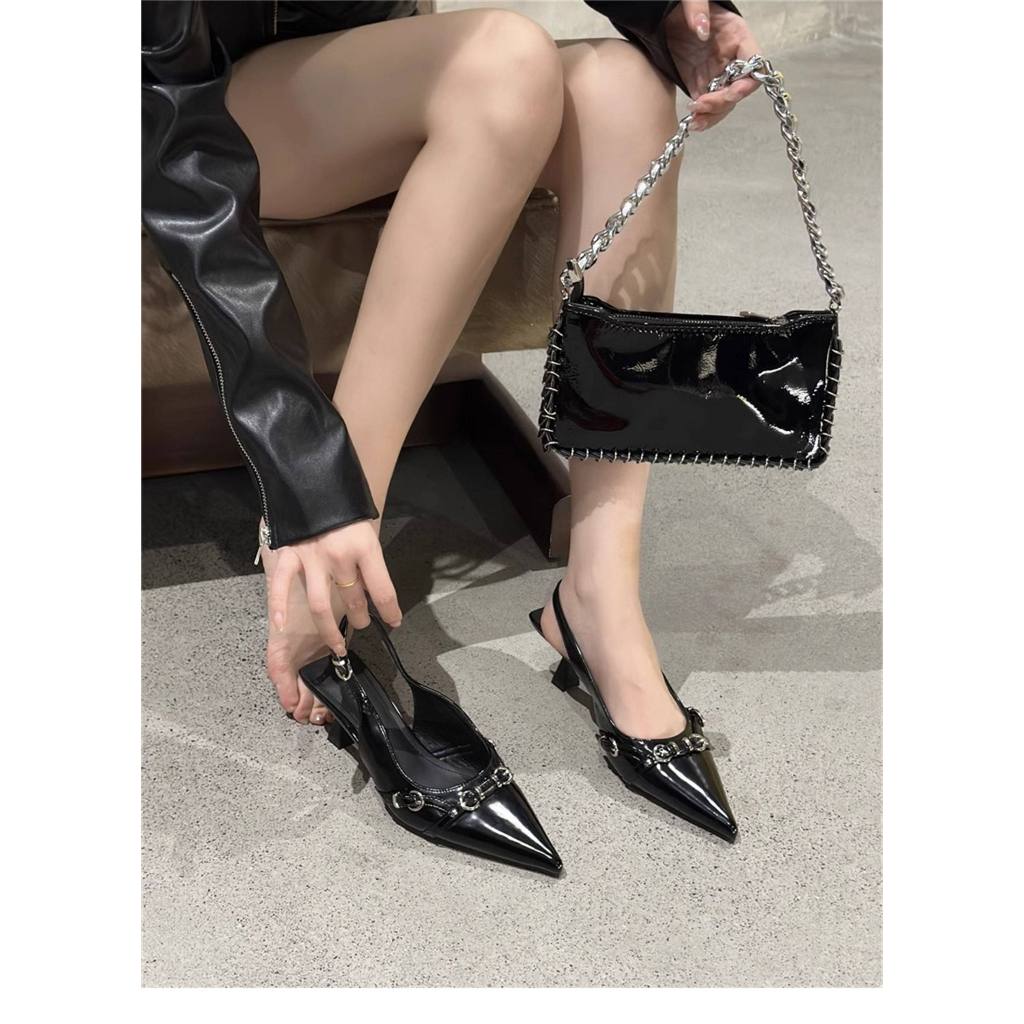 Giày Slingback Cao Gót 6cm Mũi Nhọn – Phong Cách Thanh Lịch Hiện Đại