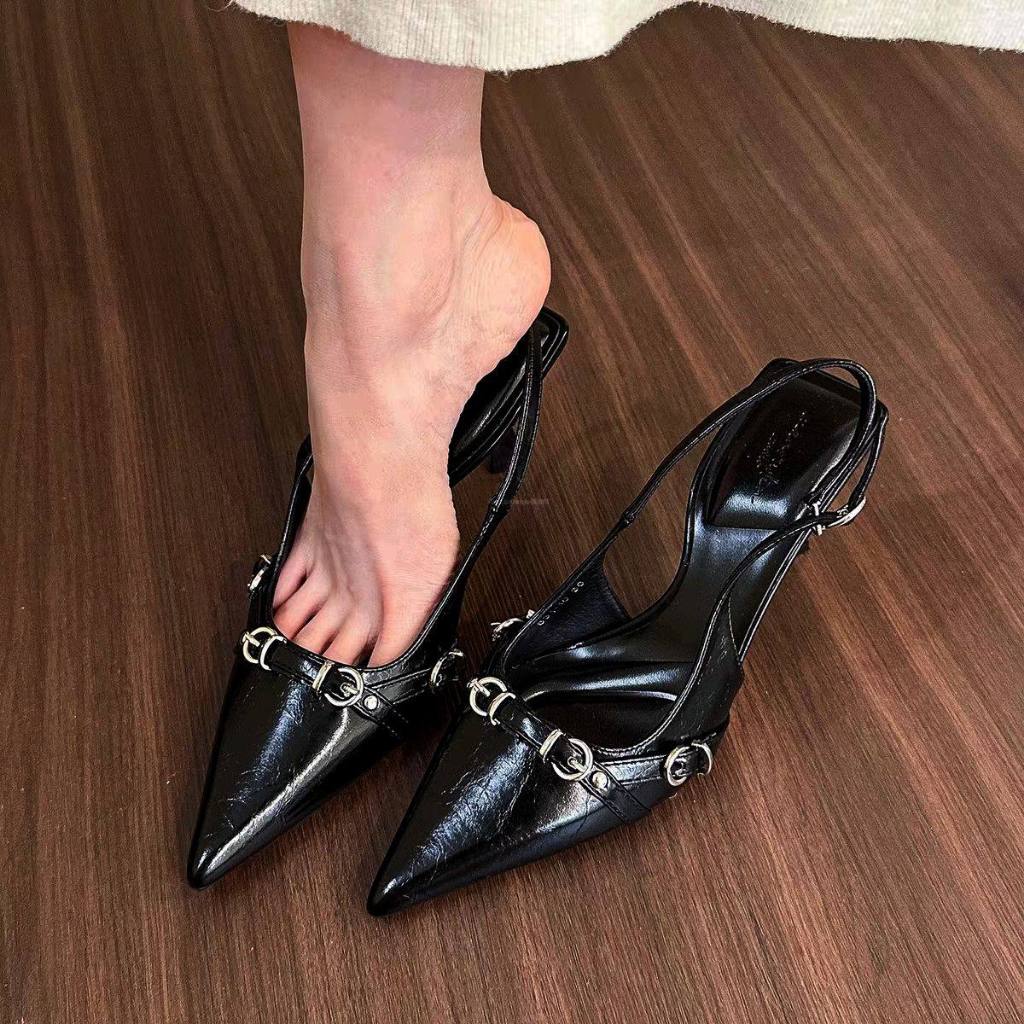 Giày Slingback Cao Gót 6cm Mũi Nhọn – Phong Cách Thanh Lịch Hiện Đại