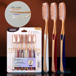 Bộ 6 bàn chải đánh răng đầu dài sợi lông mềm KASHI