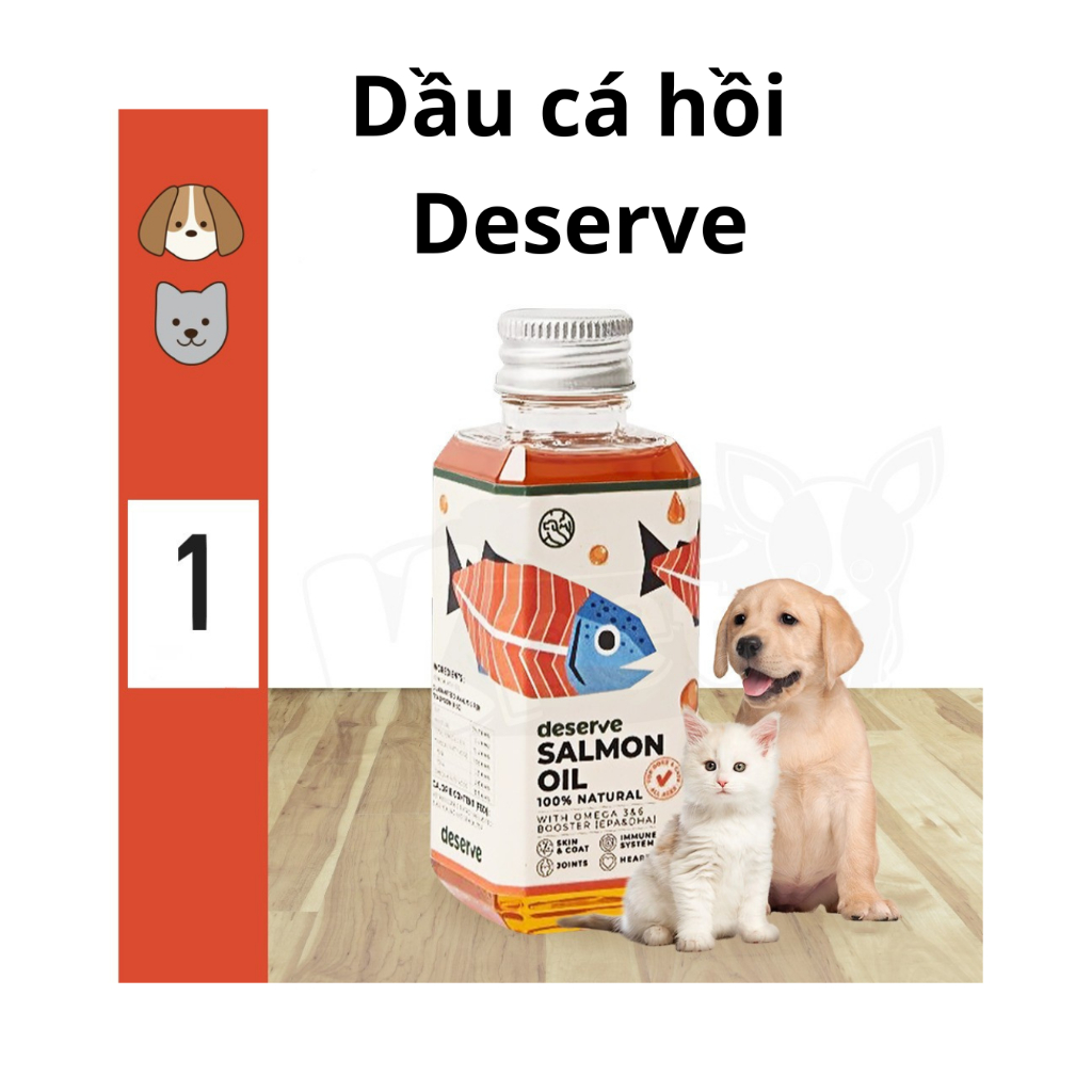 Dầu cá hồi Deserve cho chó mèo chai nguyên seal 100ml