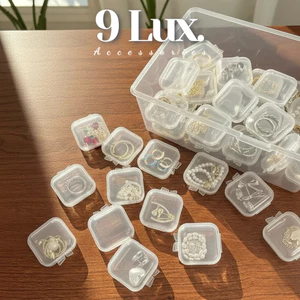 9LUX Hộp Nhựa Mini Đựng Khuyên Tai Phụ Kiện Siêu Tiện