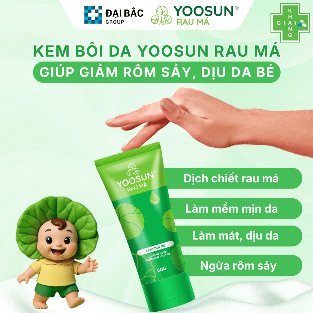 Kem bôi Yoosun rau má giúp dịu da, cải thiện các vấn đề về da: Mụn, chàm, viêm da và phỏng (Chai 25g)