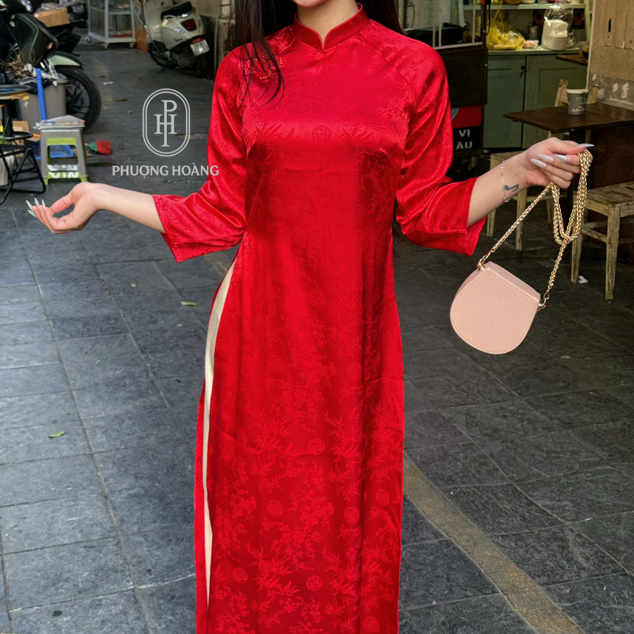 [TẶNG CHARM] Áo Dài Gấm Cách ấn Ngọc Trúc, Áo dài Tết 2026 kèm quần, dáng xuống vải gấm cao cấp A3