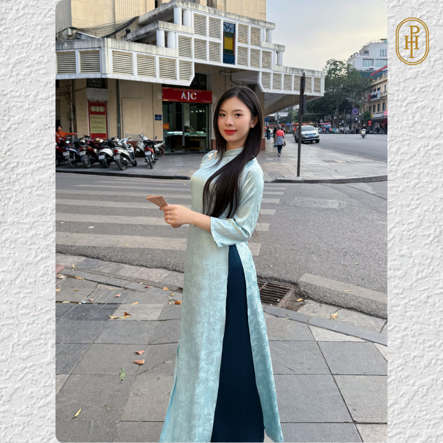 [TẶNG CHARM] Áo Dài Gấm Cách ấn Ngọc Trúc, Áo dài Tết 2026 kèm quần, dáng xuống vải gấm cao cấp A3