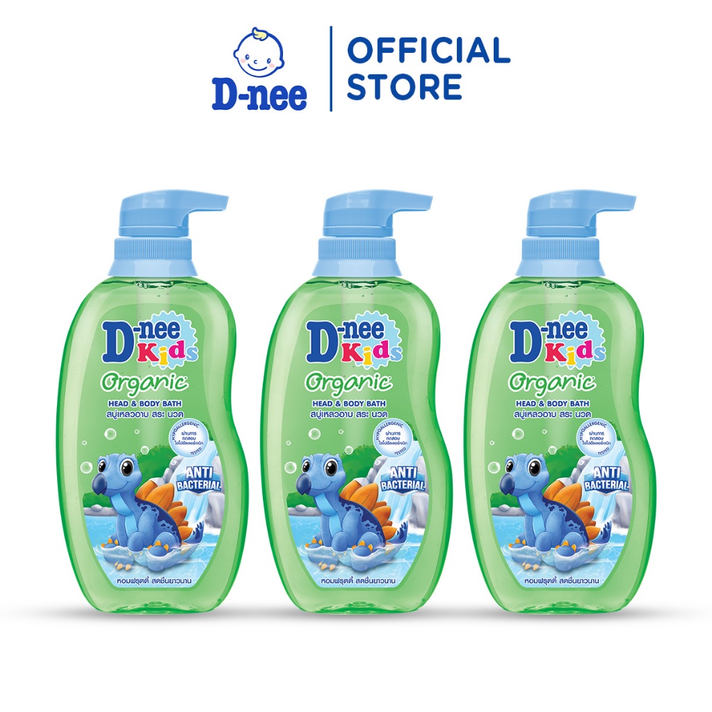 Combo 3 Tắm gội toàn thân trẻ em (>3 tuổi) D-nee 400 ML - Green Smarty