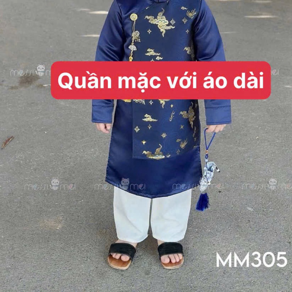 Quần dài trắng bé trai Quanms kaki Hàn Quốc đứng dáng mềm mại – quần trẻ em mặc áo dài, size 1–10Y (8–40kg)