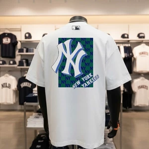 Áo phông MLB sale - korea nam nữ cao cấp, 100% cotton co giãn 2 chiều , định lượng 250gms,NY NỀN XANH