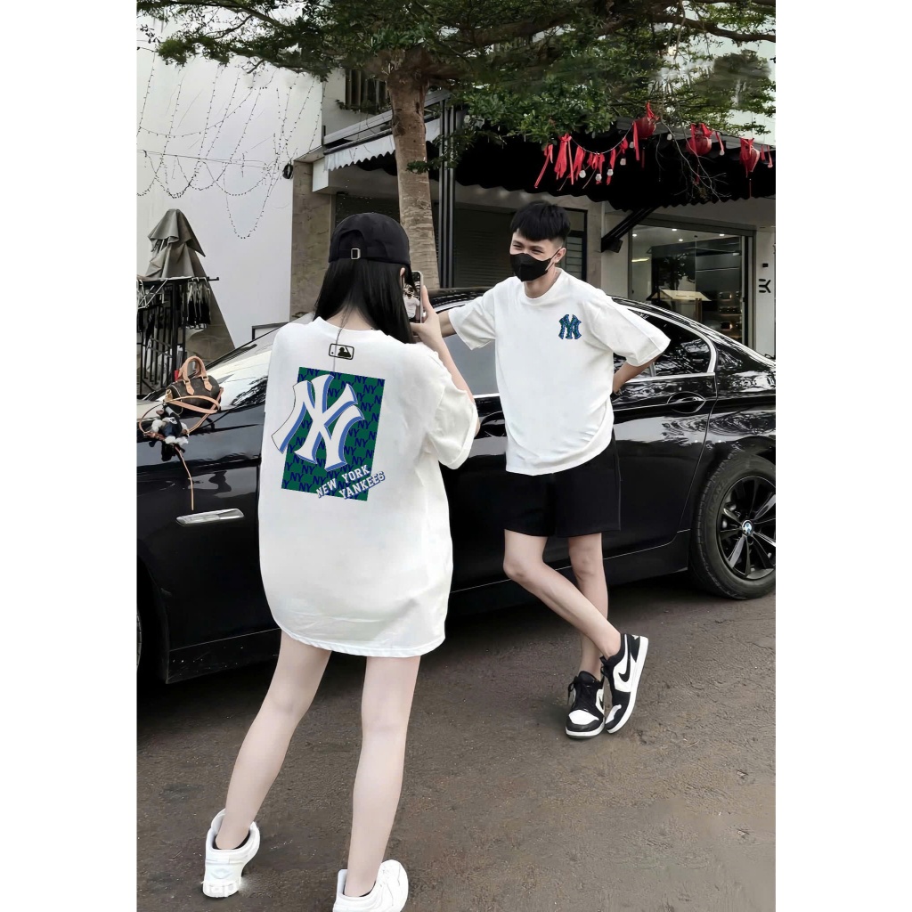 Áo phông  MLB sale - korea nam nữ cao cấp, 100% cotton co giãn 2 chiều , định lượng 250gms,NY NỀN XANH