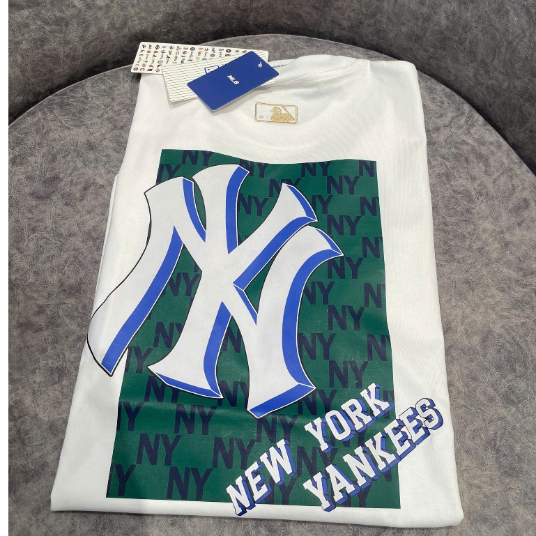 Áo phông  MLB sale - korea nam nữ cao cấp, 100% cotton co giãn 2 chiều , định lượng 250gms,NY NỀN XANH