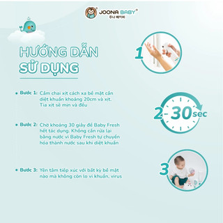 Lõi thay xịt đa năng Baby Fresh giúp khử khuẩn, khử mùi và phòng bệnh cho bé 300ml - Joona Baby (THÁI)