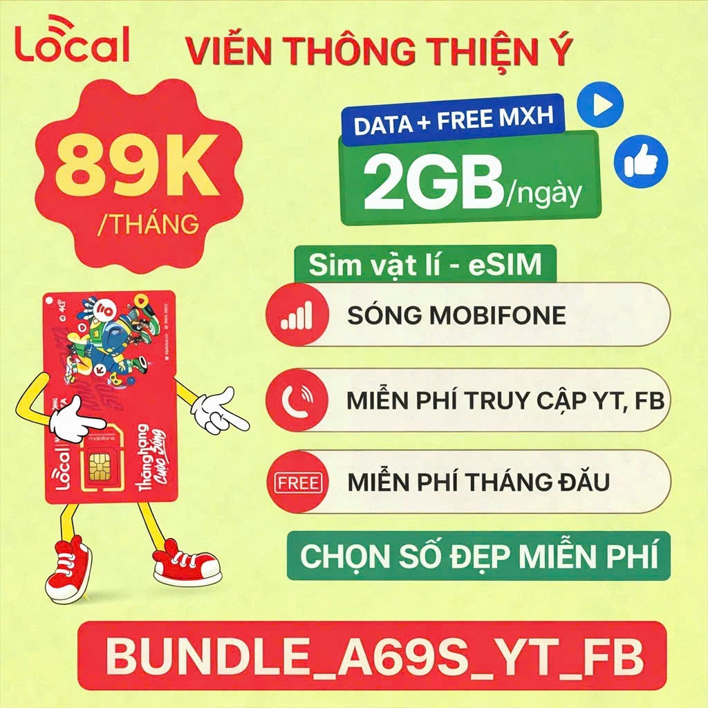 SIM 4G/5G LOCAL BUNDLE A69S{ Không giới hạn truy cập_YT_FB } | Shopee ...