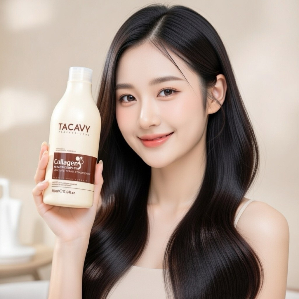 [Thanh lý] DẦU XẢ COLAGEN KERATIN TACAVY PHỤC HỒI TÓC HƯ TỔN SIÊU MỀM MƯỢT 500ML