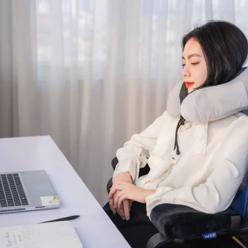Gối kê cổ Chữ U gối cổ văn phòng gối cổ nằm ngủ ruột cao su non vỏ nhung mềm mại