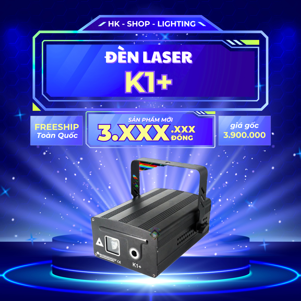 Đèn Bay Phòng Laser K1 + Plus Cảm Biến Nhạc Với Hơn 1100 Hiệu Ứng 3D Dùng Cho Phòng Bay,Karaoke, Sân Khấu, Bar..