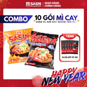 MÌ CAY SASIN VỊ KIM CHI KIM CHI & MÌ CAY SASIN VỊ SOYUM + 10 GÓI XỐT ỚT ĐỘ 10G