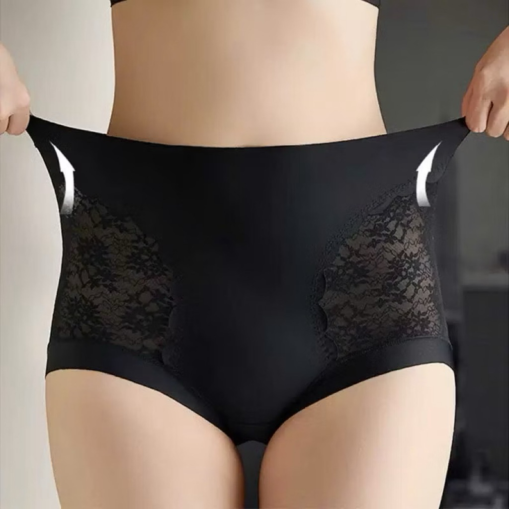 Quần lót su lụa pha ren cạp cao gen nhẹ 012