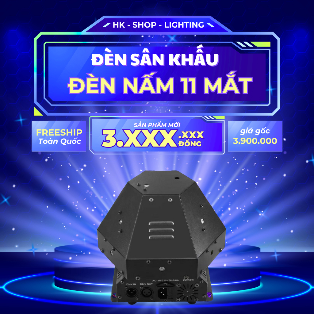 Đèn Sân Khấu Nấm Moving laser 11 măt bay phòng dùng cho bar pub karaoke [ Hàng Chính Hãng ]