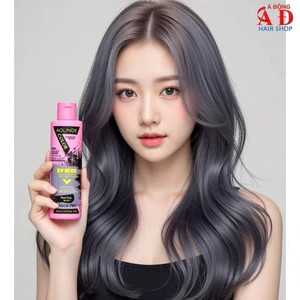 Kem nhuộm tóc Semi UV Neon trên nền tóc tẩy Level 9 (Pha hấp dầu 1:1 - 1:3) - Steel Gray Xám Chì 200ml