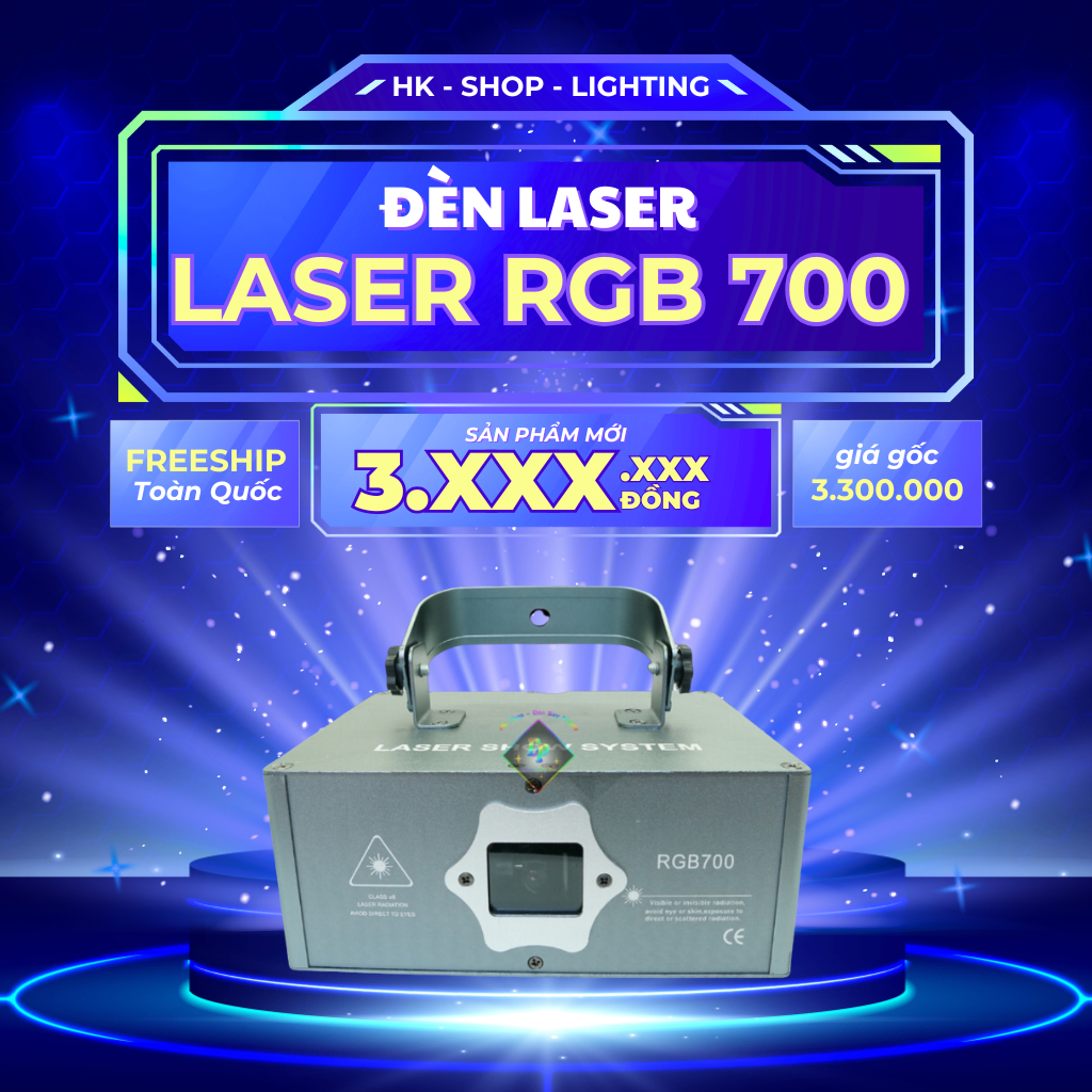 Đèn Laser RGB700 Nhiều Màu , Dùng Cho Phòng Sân Khấu Dùng cho bar pub , karaoke  [Hàng Chính Hãng ]