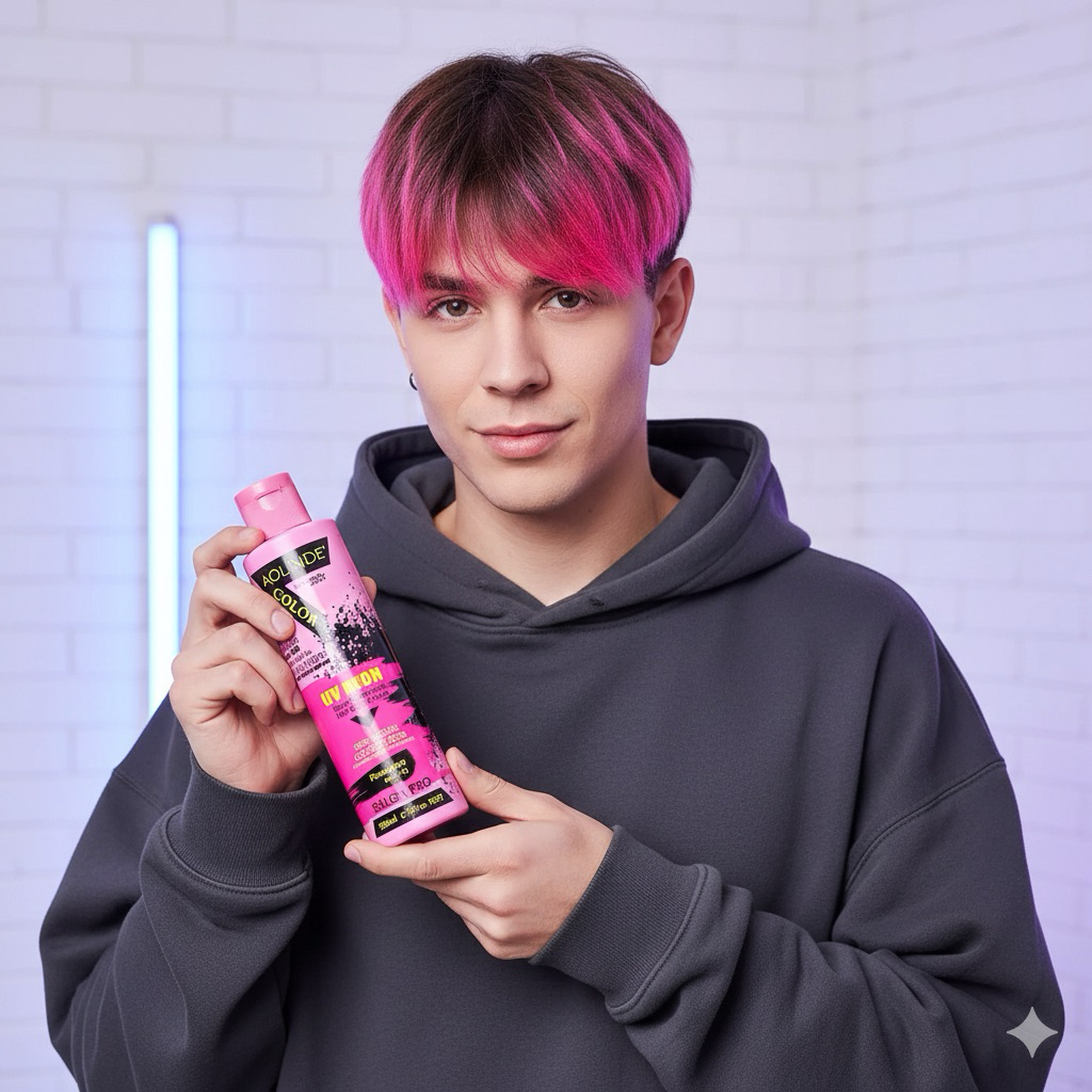 Kem nhuộm tóc Semi UV Neon không Amoniac trên nền tóc tẩy Level 9 - Aolinde Màu hồng Pink 200ml