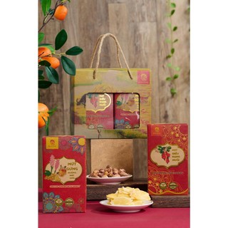 Set Quà Tết 10 – Gừng Nướng Mật Ong & Hạt Điều Rang Muối Hải Long Food | Quà Biếu Gọn Nhẹ, Ý Nghĩa