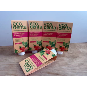1 type du lịch 10ml-Kem đánh răng tự nhiên 99% Ecodenta kid vị dâu tây cà rốt cho trẻ em