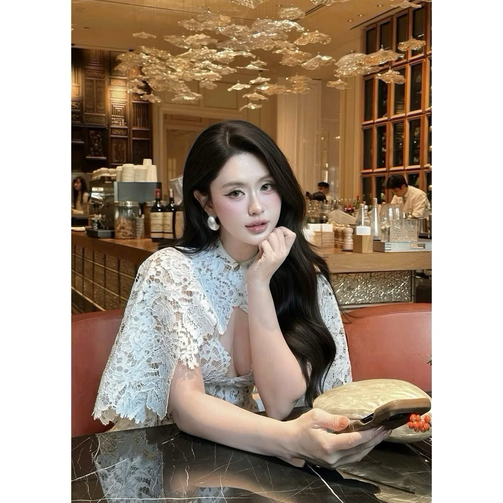HOẢ TỐC Bông Tai Hình Giọt Nước Mạ Bạc Lì Bản To SANTA QUEMEO ReTro Phối Áo Dài Tiêu Xinh Sang Trọng