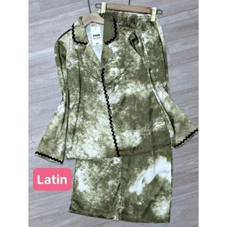 Đồ Bộ Pijama Lụa Latin Cao Cấp Màu Loang Free size  (40-60kg)Quần Dài Tay Áo Dài, Thiết Kế Cho Nữ Sang Trọng