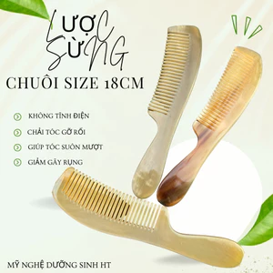 Lược sừng chuôi dài xuất Nhật (size 18cm) chải tóc gỡ rối giúp tóc chắc khỏe và giảm gãy rụng-MỸ NGHỆ DƯỠNG SINH HT